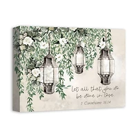 Garden Lanterns Canvas Wall Art