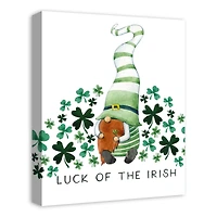 Leprechaun Clovers Canvas 16" x 20" Canvas Wall Art