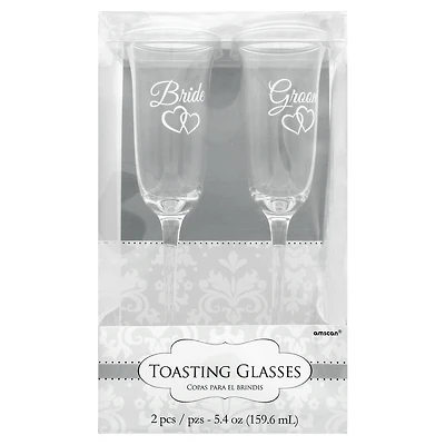 5.4oz. Bride & Groom Toasting Glasses