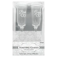 5.4oz. Bride & Groom Toasting Glasses