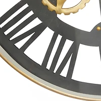Black Industrial Stainless Steel Wall Clock