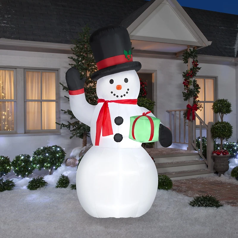 10ft. Airblown® Inflatable Christmas Snowman with Gift Box