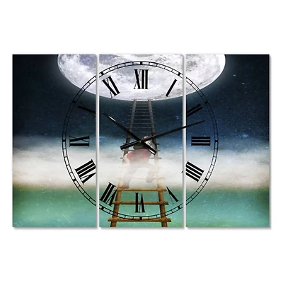 Designart Reach for the Moon Modern Multipanel Wall Clock