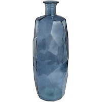 29" Blue Recycled Glass Tall Spanish Bottleneck Vase
