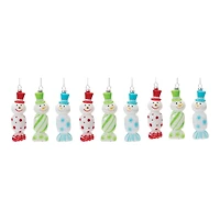 12ct. 6" Glass Snowman Candy Ornaments