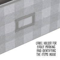 Honey Can Do Gray Plaid Large Collapsible Fabric Storage Bins With Handles Set, 3ct.