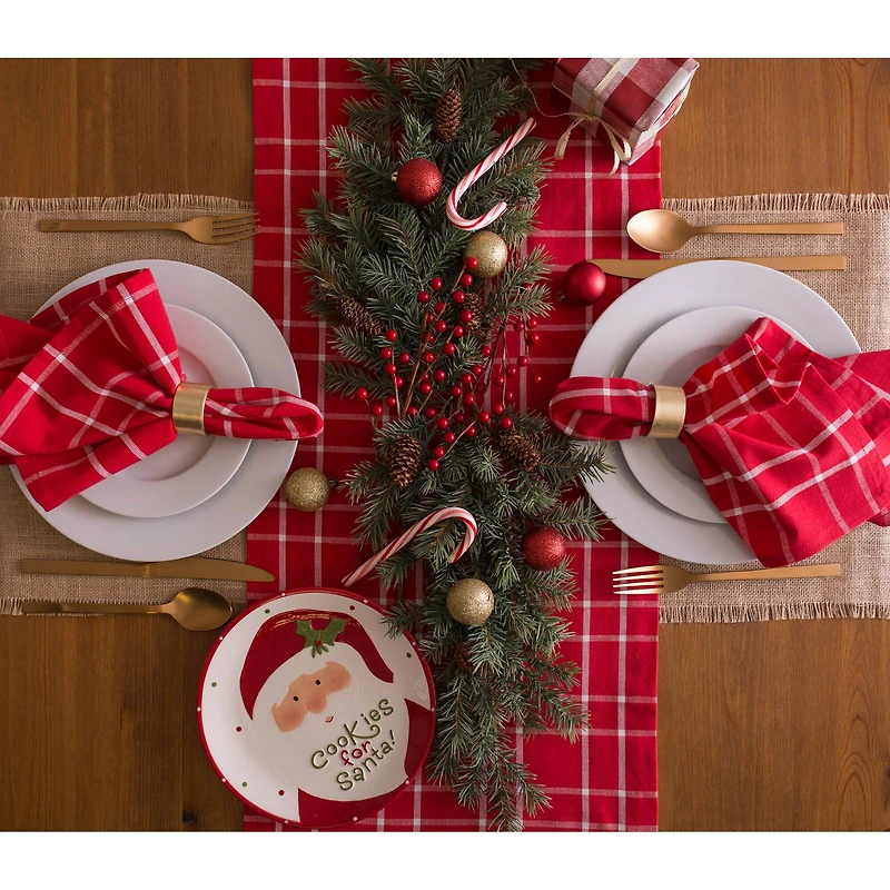 DII® 72" Holly Berry Plaid Table Runner