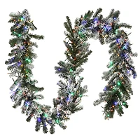 9ft. Pre-Lit LED Snowy Sheffield Spruce Garland