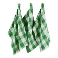 DII® Shamrock Green Buffalo Check Dishtowels, 3ct.