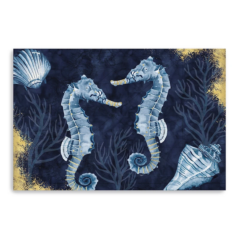 Deep Blue Sea IV On Blue Gold Canvas Giclee