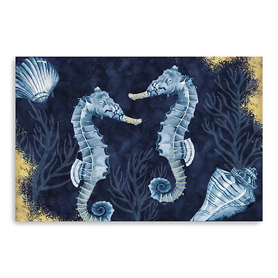 Deep Blue Sea IV On Blue Gold Canvas Giclee