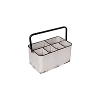 Hello Honey® Distressed White Metal Caddy With 6 Compartments