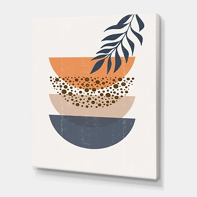 Designart - Abstract Geometrical Sun and Moon With Leaf IV