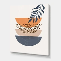 Designart - Abstract Geometrical Sun and Moon With Leaf IV