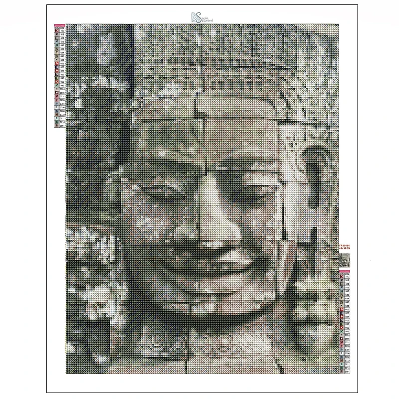 Sparkly Selections Statue in the Temples of Angkor, Cambodia 40cm x 50cm Diamond Painting Kit, Round Diamonds