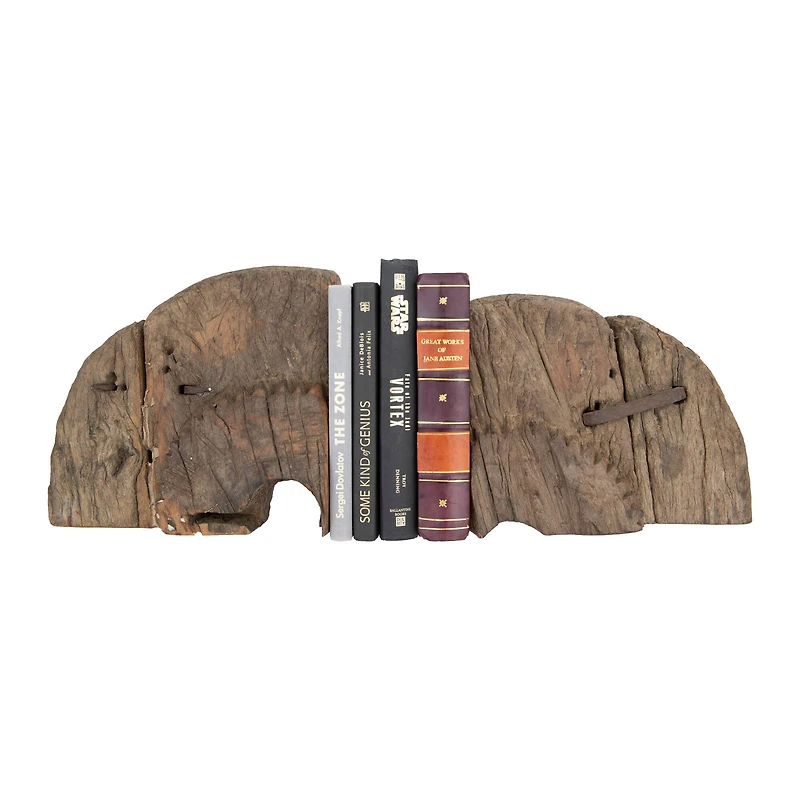 Hello Honey® Found Wood Wheel Cog Bookends Set