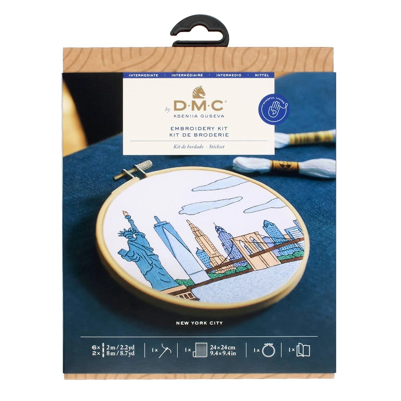 DMC® NYC Intermediate Embroidery Kit with Hoop