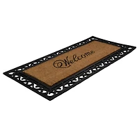 Black & Natural Coir Welcome Wide Doormat