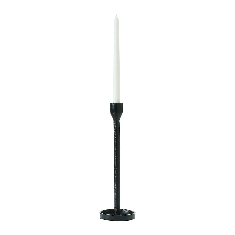 Hello Honey® 12'' Black Cast Iron Taper Candle Holder