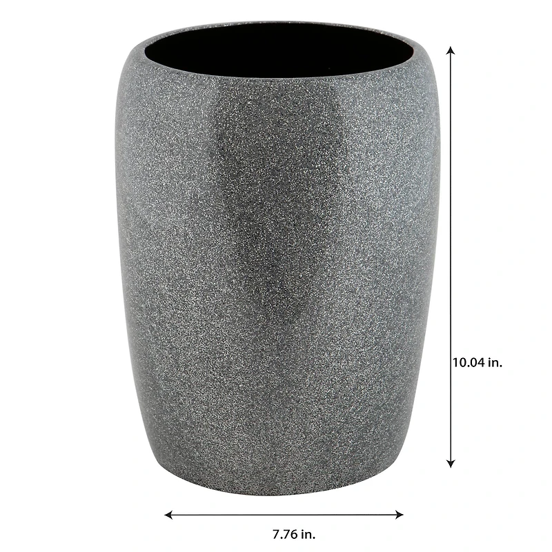 Elle Décor Eclat Gray Glitter Waste Bin