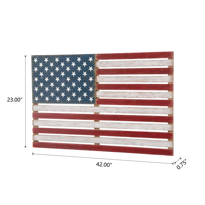 Glitzhome® Wooden American Flag Hanging Wall Decor