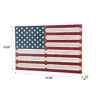 Glitzhome® Wooden American Flag Hanging Wall Decor