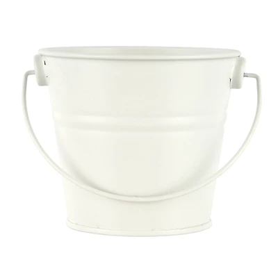 3" White Metal Buckets by Celebrate It™, 5ct.