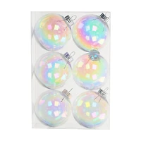 3.5" DIY Iridescent Plastic Ball Ornaments, 6ct. by Make Market®