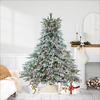6.5ft. Pre-Lit Real Touch™️ Flocked Jasper Balsam Fir Artificial Christmas Tree, Clear Lights