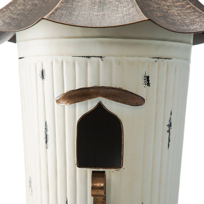 Glitzhome® 30" White Pagoda Metal Birdhouse