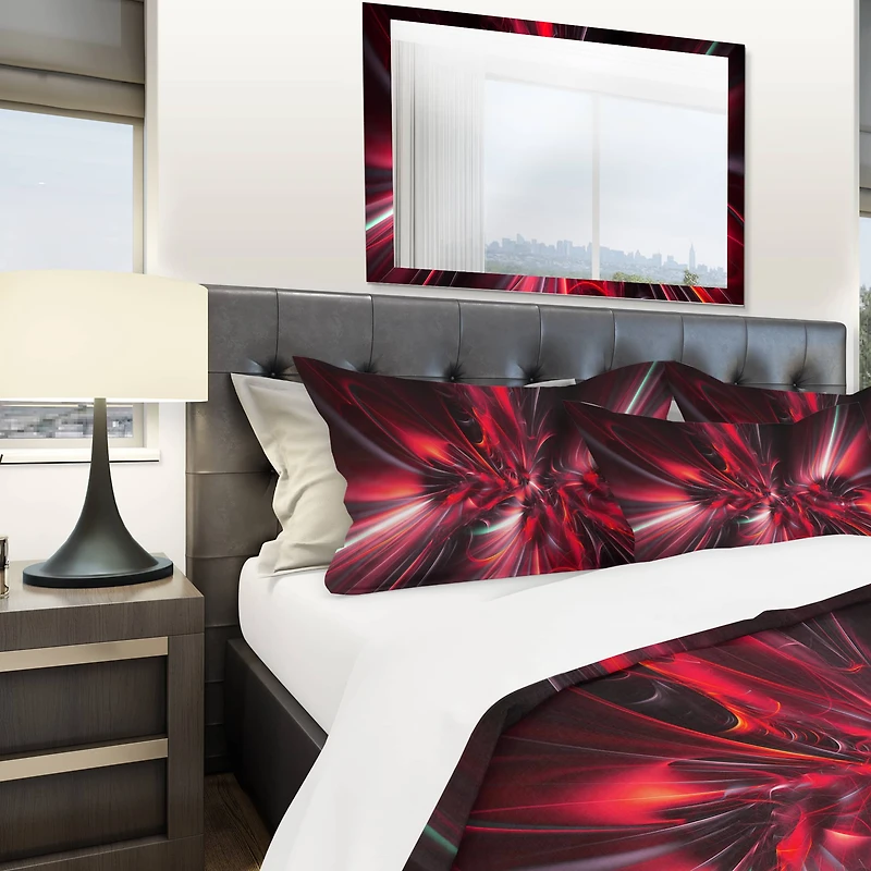 Designart 'Red Implosion' Modern & Contemporary Bedding Set