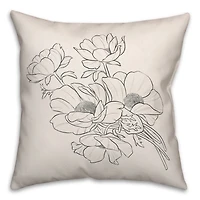 Poppy Floral I 18" x 18" Throw Pillow