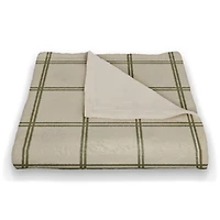 Cream and Check Coral Fleece Blanket