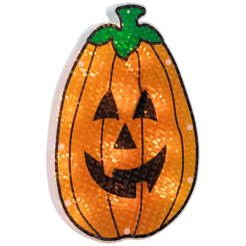 Lighted Jack-O-Lantern Halloween Window Silhouette