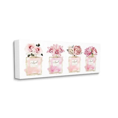 Stupell Industries Pink Luxury Perfume Bottle Floral Bouquets Canvas Wall Art