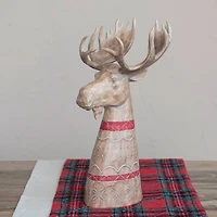Hello Honey® 17.75" Whitewashed Woodgrain Carved Moose Tabletop Accent