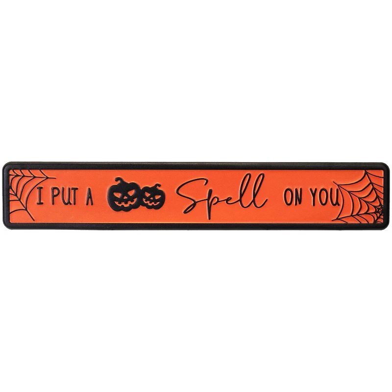 20" Orange & Black "I Put a Spell on You" Halloween Wall Sign