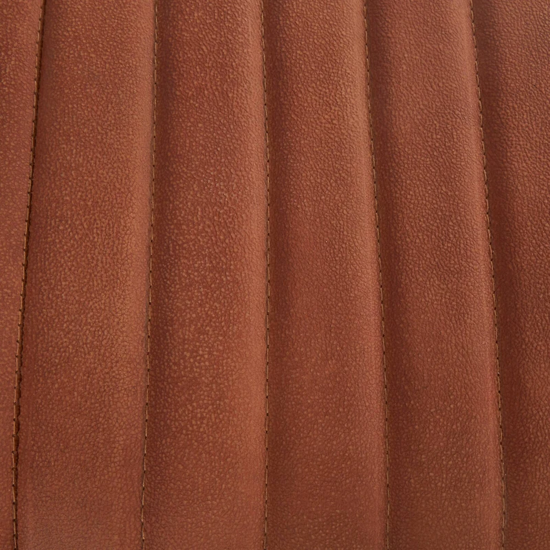 4ft. Brown Leather Upholstered Bench with Hairpin Legs