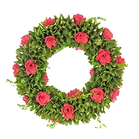 18" Hot Pink Spring Floral Wreath