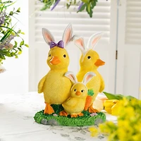 Glitzhome® 11.5" Easter Resin Duck Family Table Decor