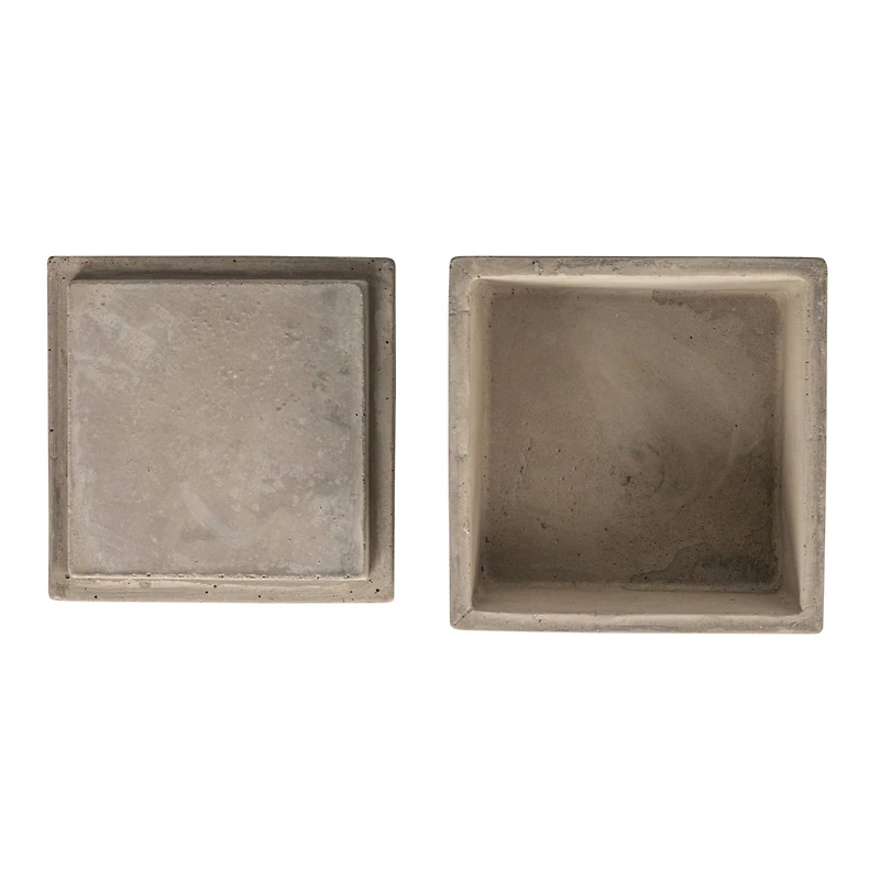 Hello Honey® Gray Contemporary Cement Boxes with Lids