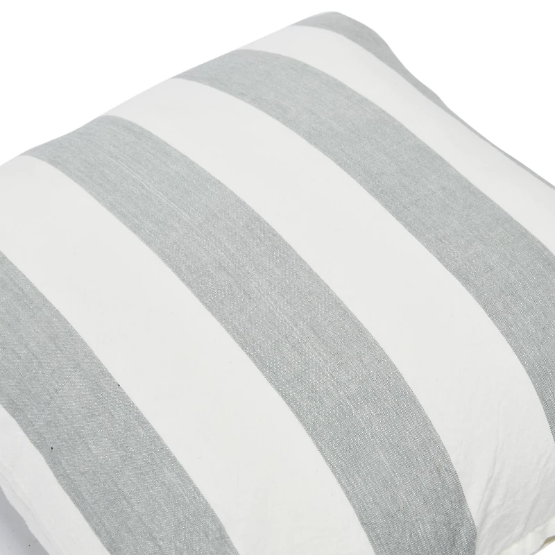 Hello Honey® 20'' Square Gray Striped Cotton Pillow Cover
