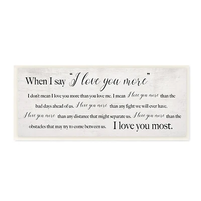 Stupell Industries I Love You Most Sentiments Storybook Typography Wood Wall Plaque