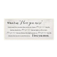 Stupell Industries I Love You Most Sentiments Storybook Typography Wood Wall Plaque