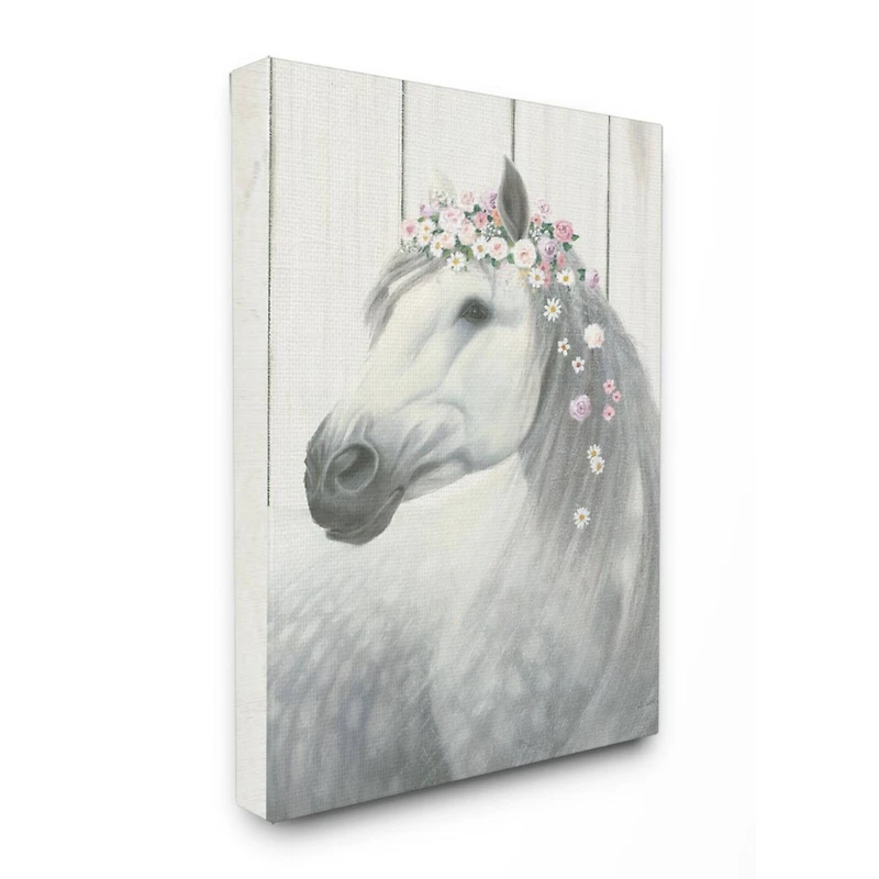 Stupell Industries Spirit Stallion Horse with Flower Crown Wall Art