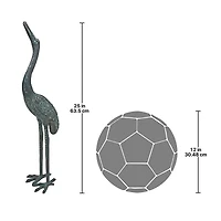 Design Toscano Medium Bronze Straight Neck Crane