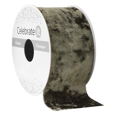 2" x 3yd. Green Velvet Ribbon by Celebrate It™ Classic