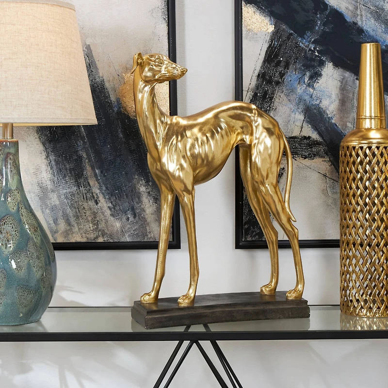 25" The Novogratz Gold Greyhound Dog Sculpture