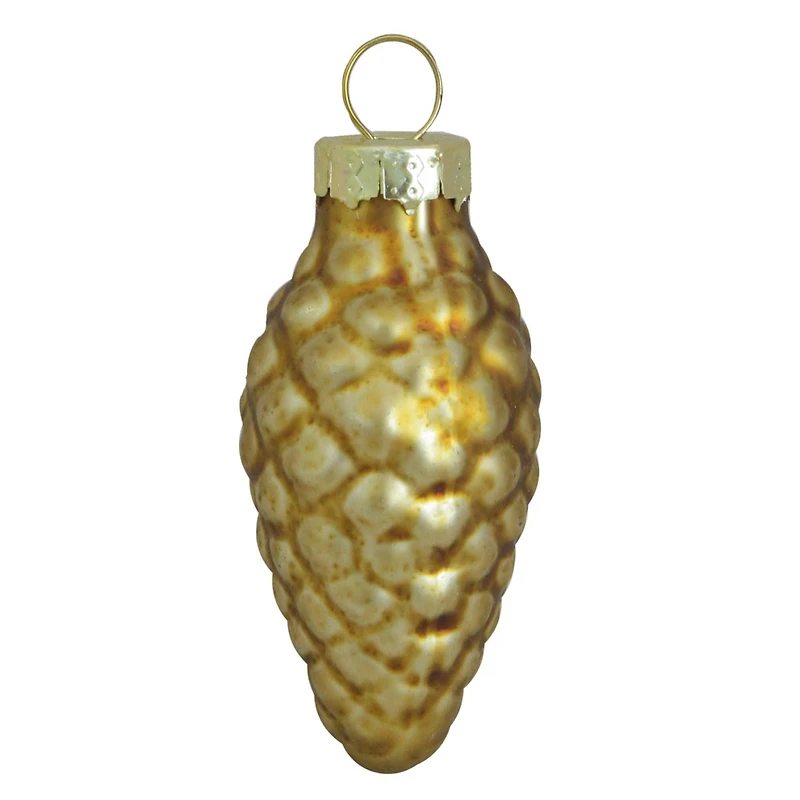 Whitehurst 56ct. 2" Matte Gold Glass Pinecone Ornaments