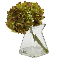 Green, Purple & White Hydrangea with Vase, 3ct.